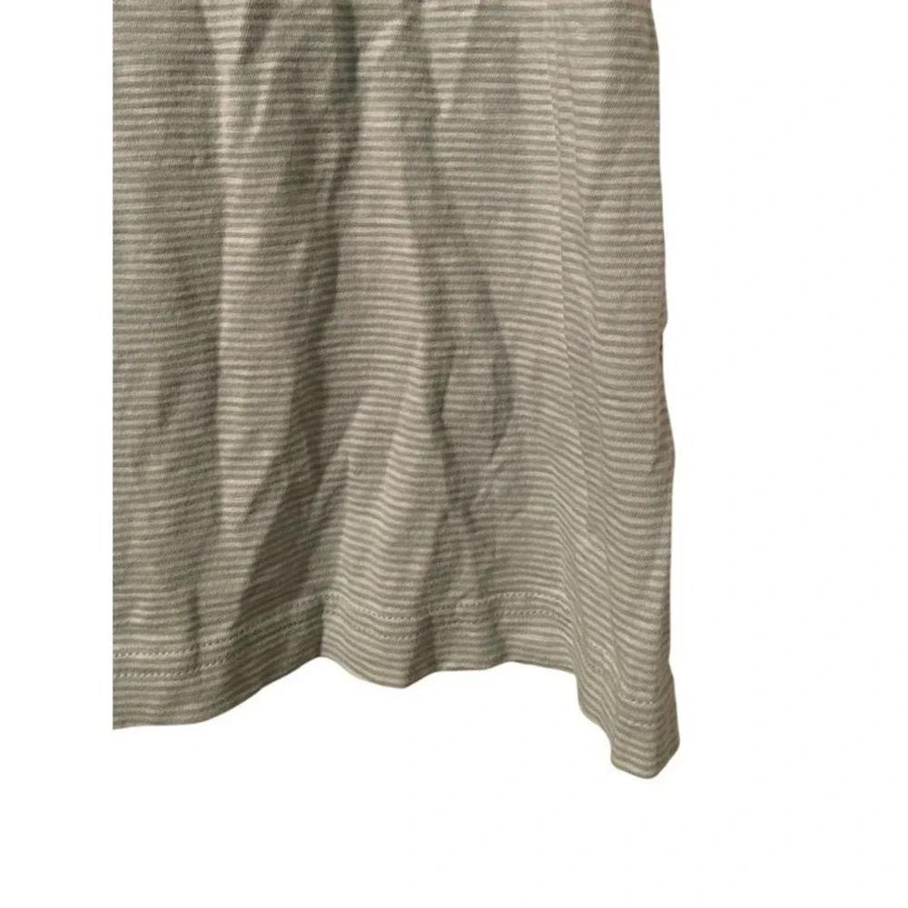 Theory‎ Men's Mint Green White Striped Cotton Quarter Collared Polo Shirt Size L